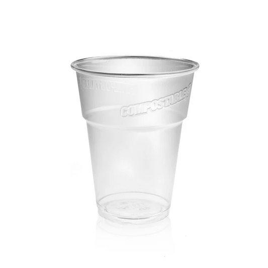 Clear Compostable Plastic Pint Glass - Box of 700