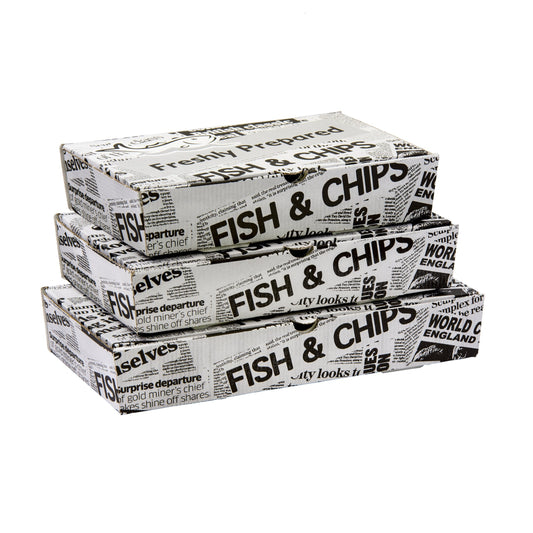 Fish and Chips Printed Box - Box of 100