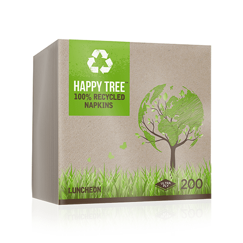 Happy Tree 23cm Ultra Ply Kraft Cocktail Napkins - Pack of 3000