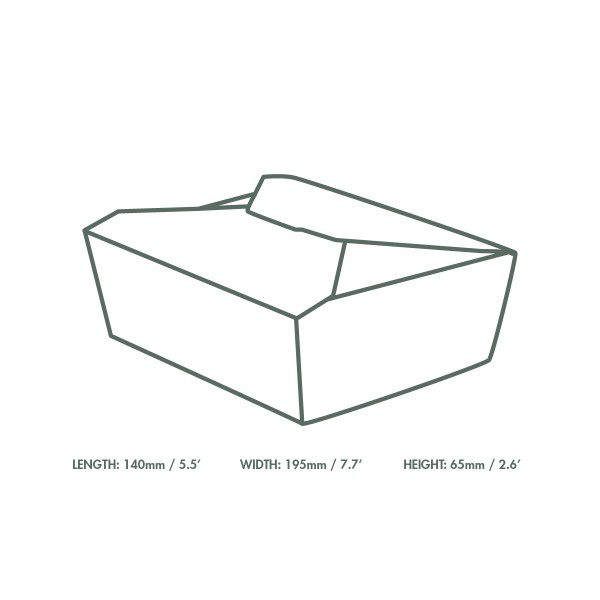 Vegware No.3 Food Carton 1800ml - Pack of 180