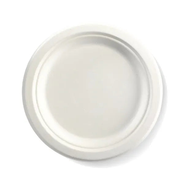 White Round BioCane Plates - Pack of 500