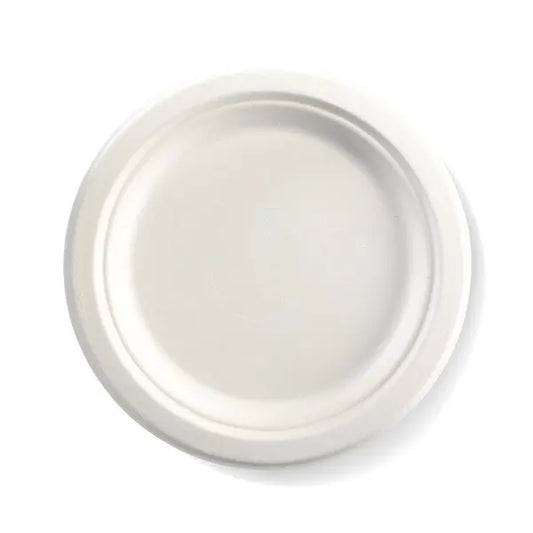 White Round BioCane Plates - Pack of 500