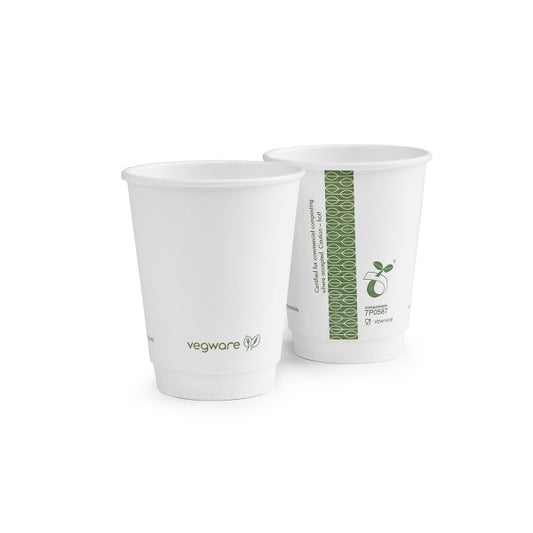 Vegware PLA White Double Wall Cup - Box of 500
