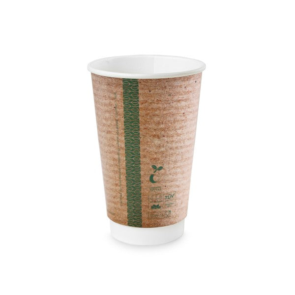 Vegware PLA Kraft Double Wall Cup - Box of 500