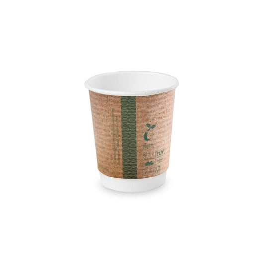 Vegware PLA Kraft Double Wall Cup - Box of 500