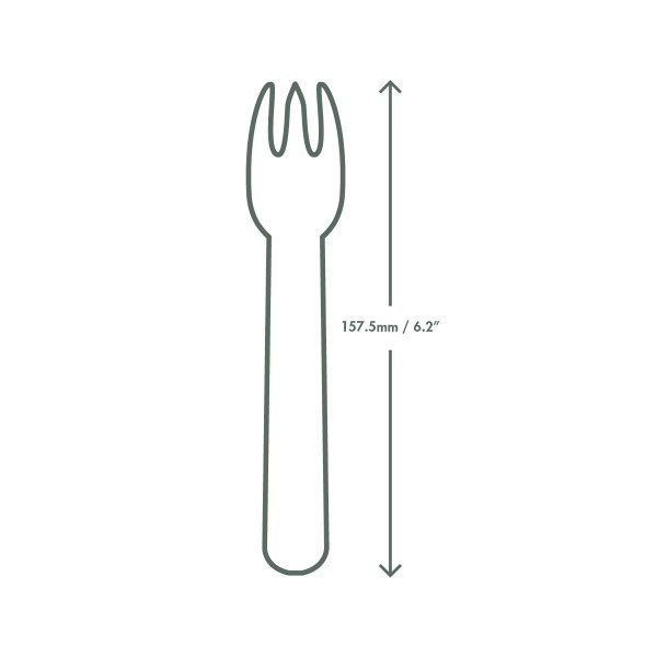 Vegware 6.2in Compostable Paper Fork - Pack of 1000
